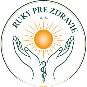 Logo RUKY PRE ZDRAVIE, o.z. – dlane držiace slnko